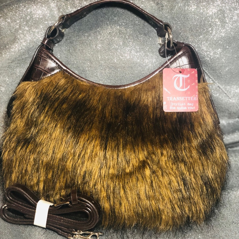 Brown Furry Purse.